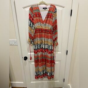Lulu’s Red Print Maxi Dress L